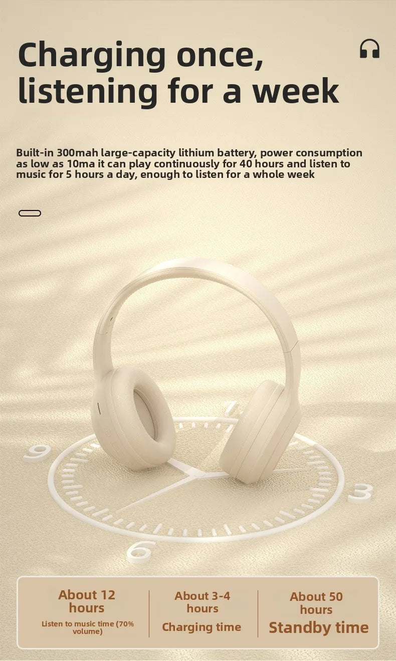 Over-Ear HIFI Stereo Headsets Kabellose Bluetooth Kopfhörer Sport Gaming Kopfhörer mit HD Mikrofon Unterstützung TF/AUX Rauschunterdrückung