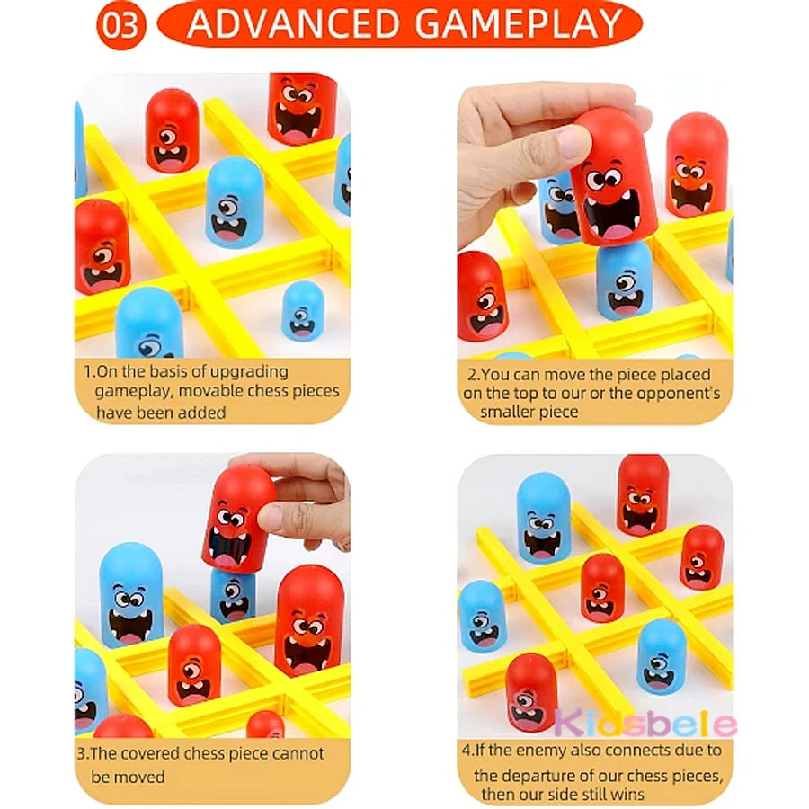 Brettspiel Spielzeug Tic Tac Toe Groß isst Klein Logisches Denken Trainingsspiel Eltern-Kind Interaktives Familienspiel Kinder Weihnachtsgeschenk