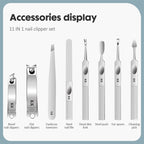 KK 11-in-1 Maniküre-Tools Professionelles Nagelknipser-Set Edelstahl Nagelschneider Zangen Scheren Kit Fußpflege Handpflege