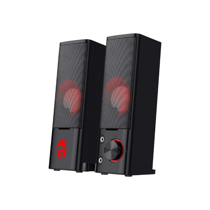 Redragon GS550 PC Gaming Lautsprecher 2.0 Kanal Desktop Computer Soundbar Qualität Bass & Anständige rote Hintergrundbeleuchtung
