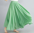 Neue 2020 Damen Leinen Baumwolle Lange Röcke Elastische Taille Plissierte Maxi Röcke Strand Boho Vintage Sommer Röcke Faldas Saia