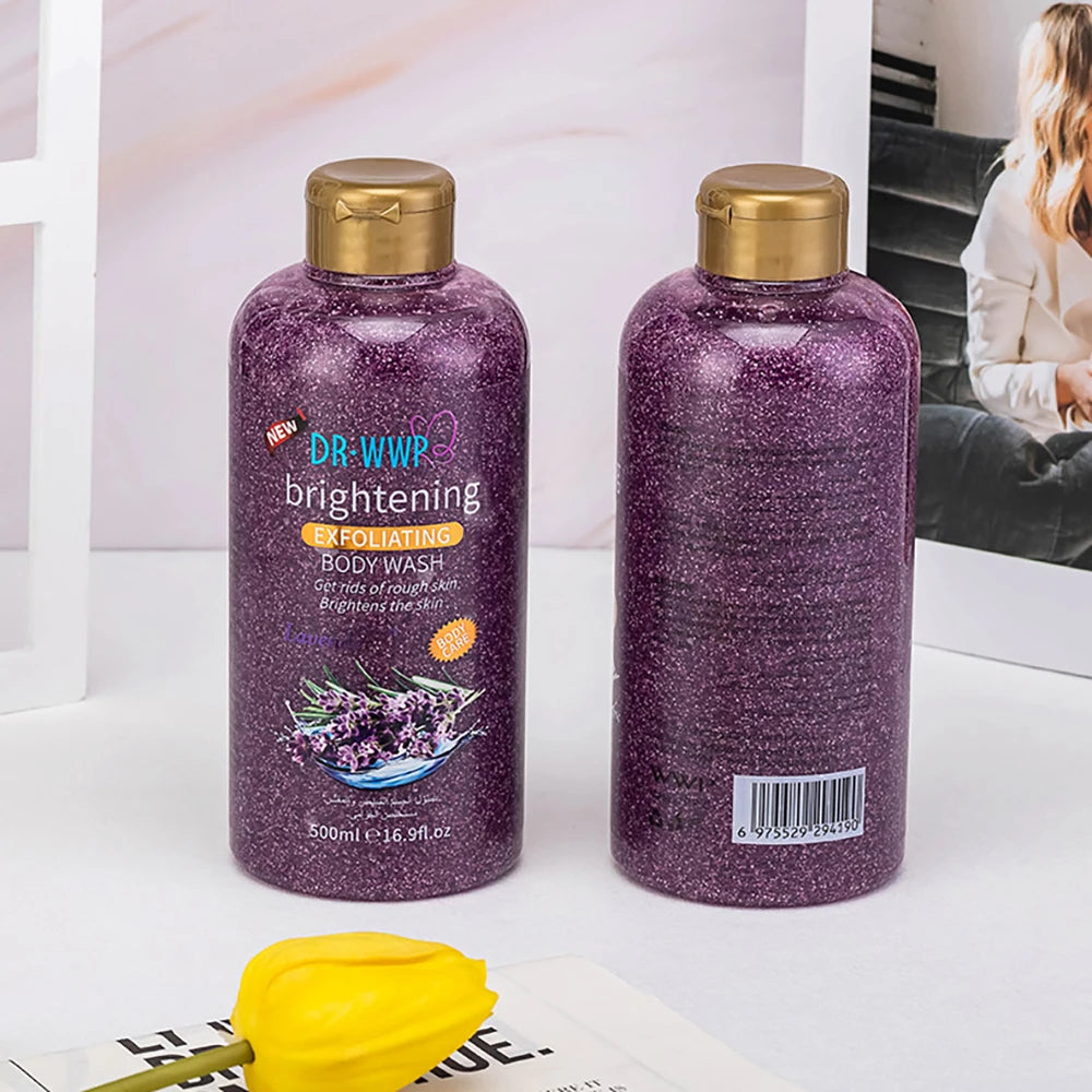 500ml Rose Kojisäure Lavendel Duschgel Tiefenreinigung Aufhellung Peeling Körperwaschmittel Peeling Körperpflege Duftende Hautpflege