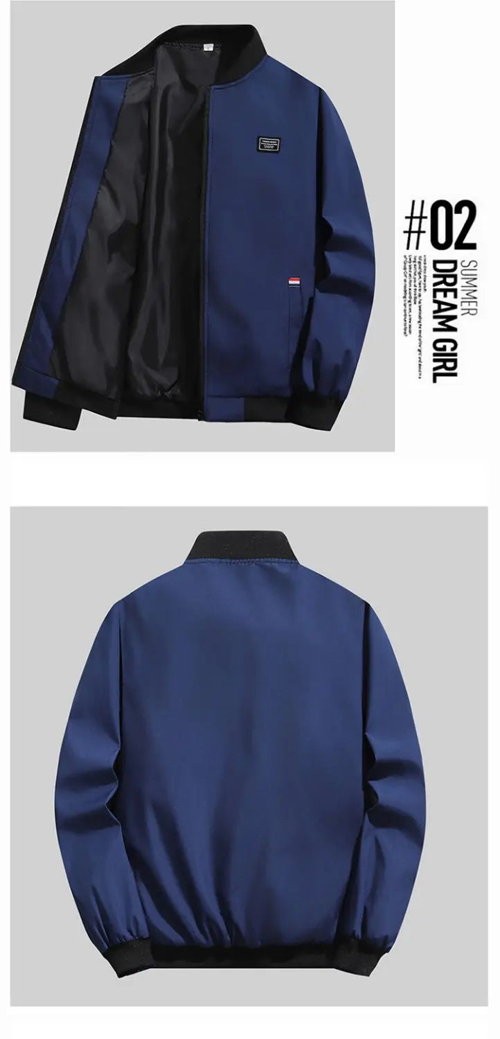 Herren Leichte Windjacke Frühling Herbst Jacke Mantel Herren Winddichte Outdoor Lässige Stilvolle Reißverschlusstaschenjacke