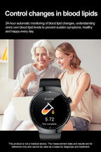 2025 Neue Smartwatch für die Krankenpflege: Blutsauerstoff, Blutfett, Harnsäure, EKG+PPG, Körpertemperatur, Bluetooth-Anruf, Gesundheits-Smartwatch