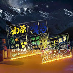 LED Leuchtende Acryl-Nachrichtentafel, löschbar, USB-Zeichentafel, Geburtstagsgeschenk, Bar-Werbung für kreative Aktivitäten mit Ständer