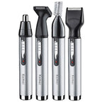 Kemei 4-in-1 Pflegeset Nasentrimmer Barttrimmer für Herren Elektrischer Augenbrauen- und Nasenhaartrimmer Nasen- und Ohrenmaschine wiederaufladbar