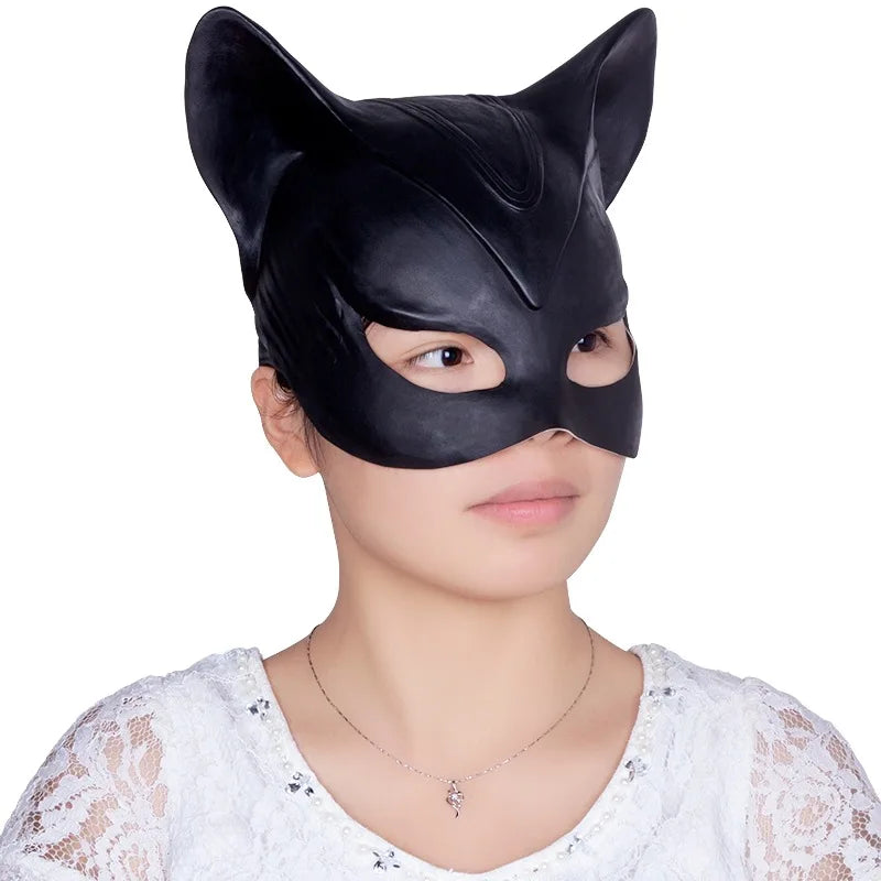 Sexy Catwoman Selina Kyle Latex Maske Superhelden Film Cosplay Kostüm Halloween Party Masken