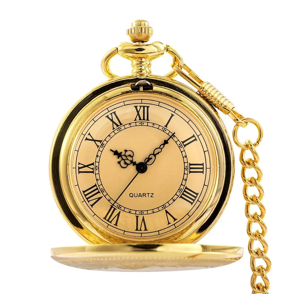 Antique Steampunk Vintage Roman Numerals Quartz Pocket Watch Multicolor Case Necklace Pendant Clock Chain Mens Women 2055 Hauptbild