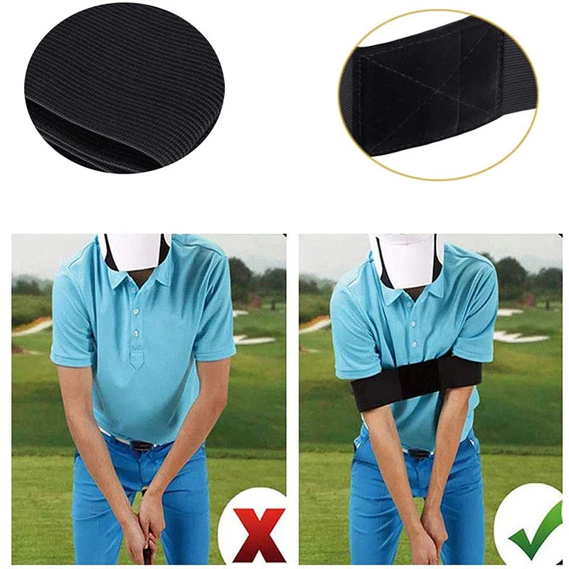 Professioneller elastischer Golfschwung-Trainer Armgurt Geste Ausrichtungstrainingshilfe für Outdoor-Sportarten Golfsportzubehör