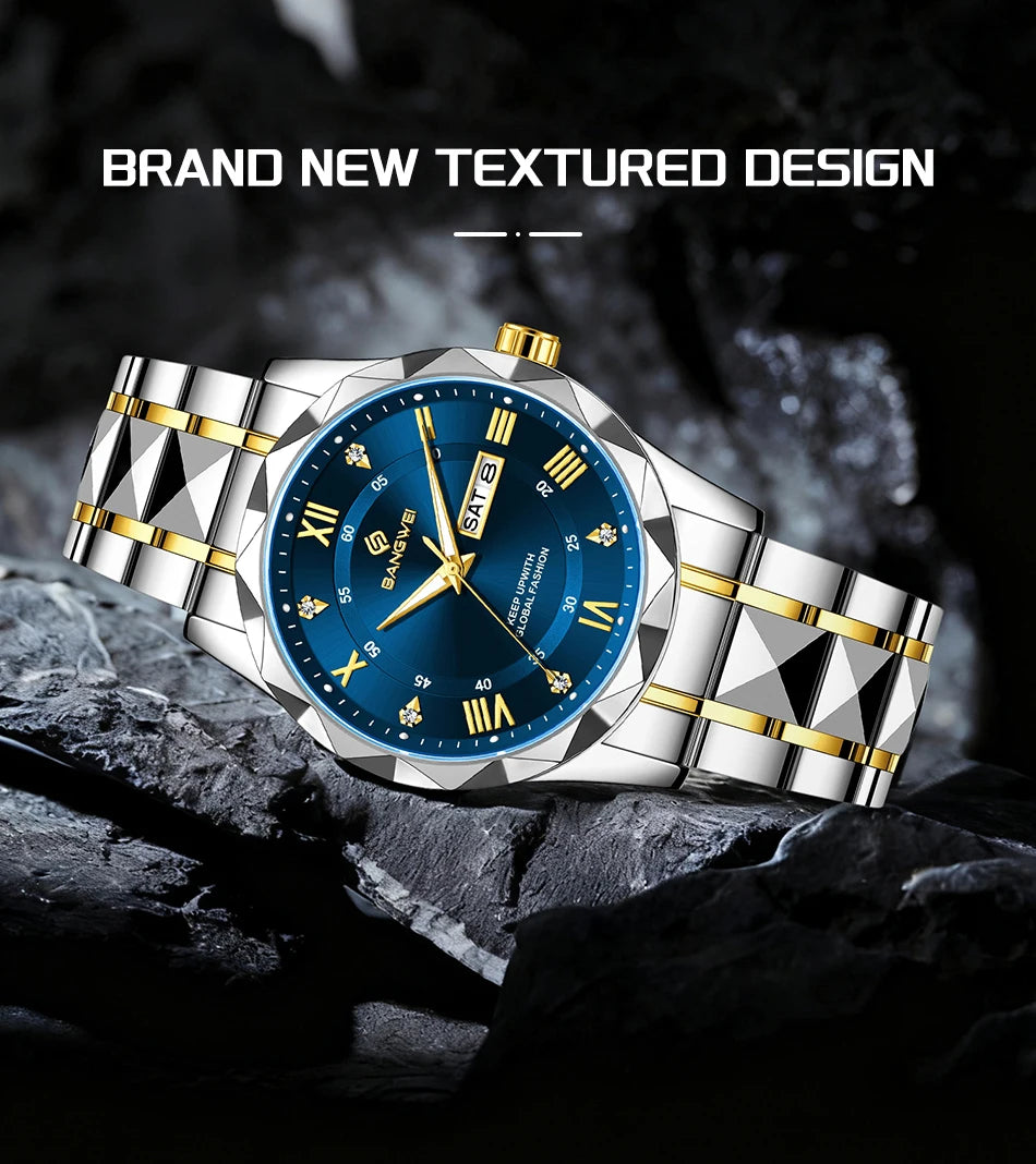 BANGWEI Elegante Luxus Quarz Damenuhr Mode Klassisch Einfach Edelstahluhren Automatisches Datum Wasserdicht Diamant Damen Armbanduhr
