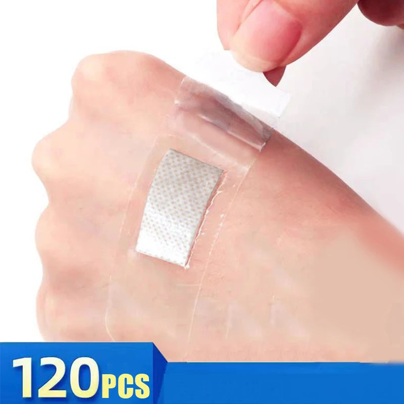 120 Stück wasserdichtes Pflaster, transparent, unsichtbar, blutstillend, atmungsaktiv, Scheuerschutz-Pflaster Zweitbild