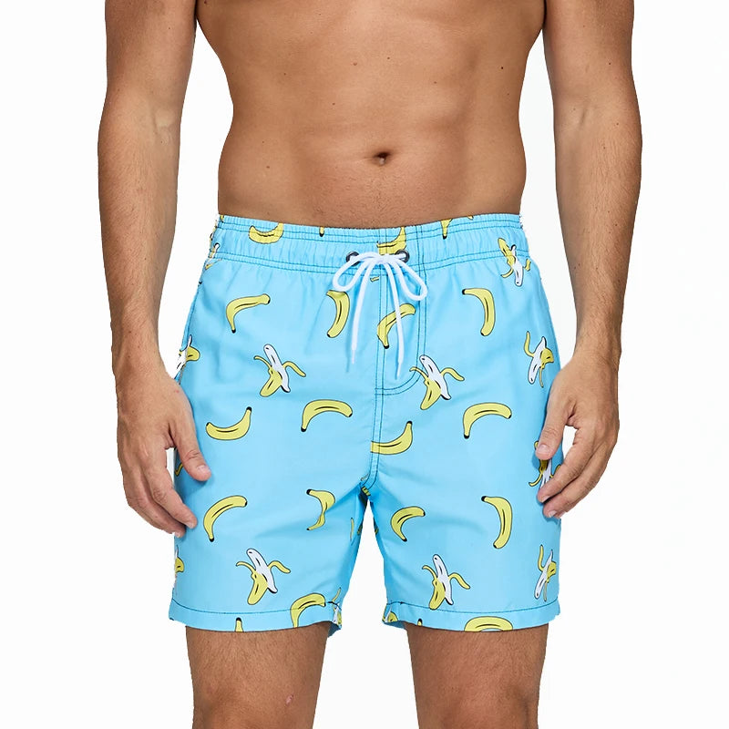 Escatch Schnelltrocknende Sommer Badeshorts für Herren, Beach Boardshorts, Badehosen für Männer, Schwimmhosen, Herren Sportbekleidung, Strandmode, Fitness Übergrößen