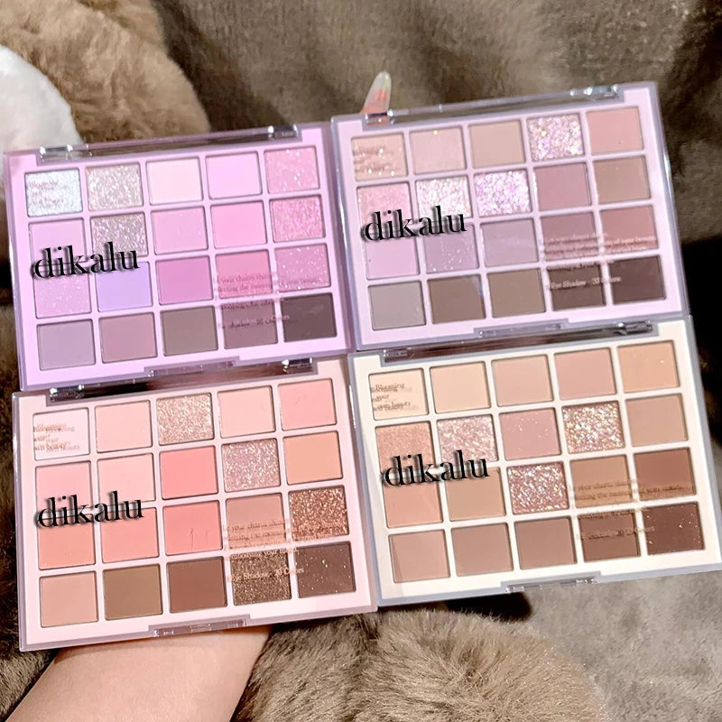 DIKALU 20-Farben Koreanische Lidschatten-Palette mit geringer Sättigung Matt Wasserfest Braun Rosa Lidschatten-Palette Langanhaltendes Tages-Make-up