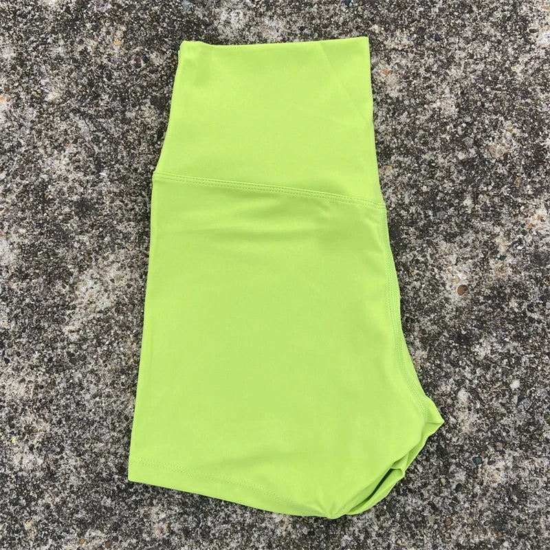 Sexy einfarbige Damen-Fitness-Sportshorts, hohe Taille, athletische Yoga-Shorts, Bein-Radfahren, umfassendes Training, Jogging, Squat-Proof