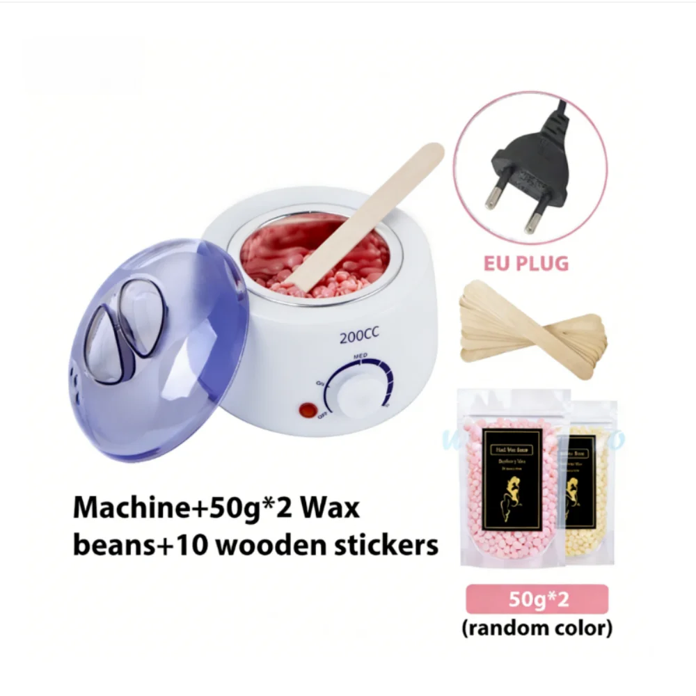 200CC Wax Heater Warmer Hair Removal Machine For Hand Foot Body SPA Epilator Paraffin Wax Pot +Wax Beans + Wood Sticks