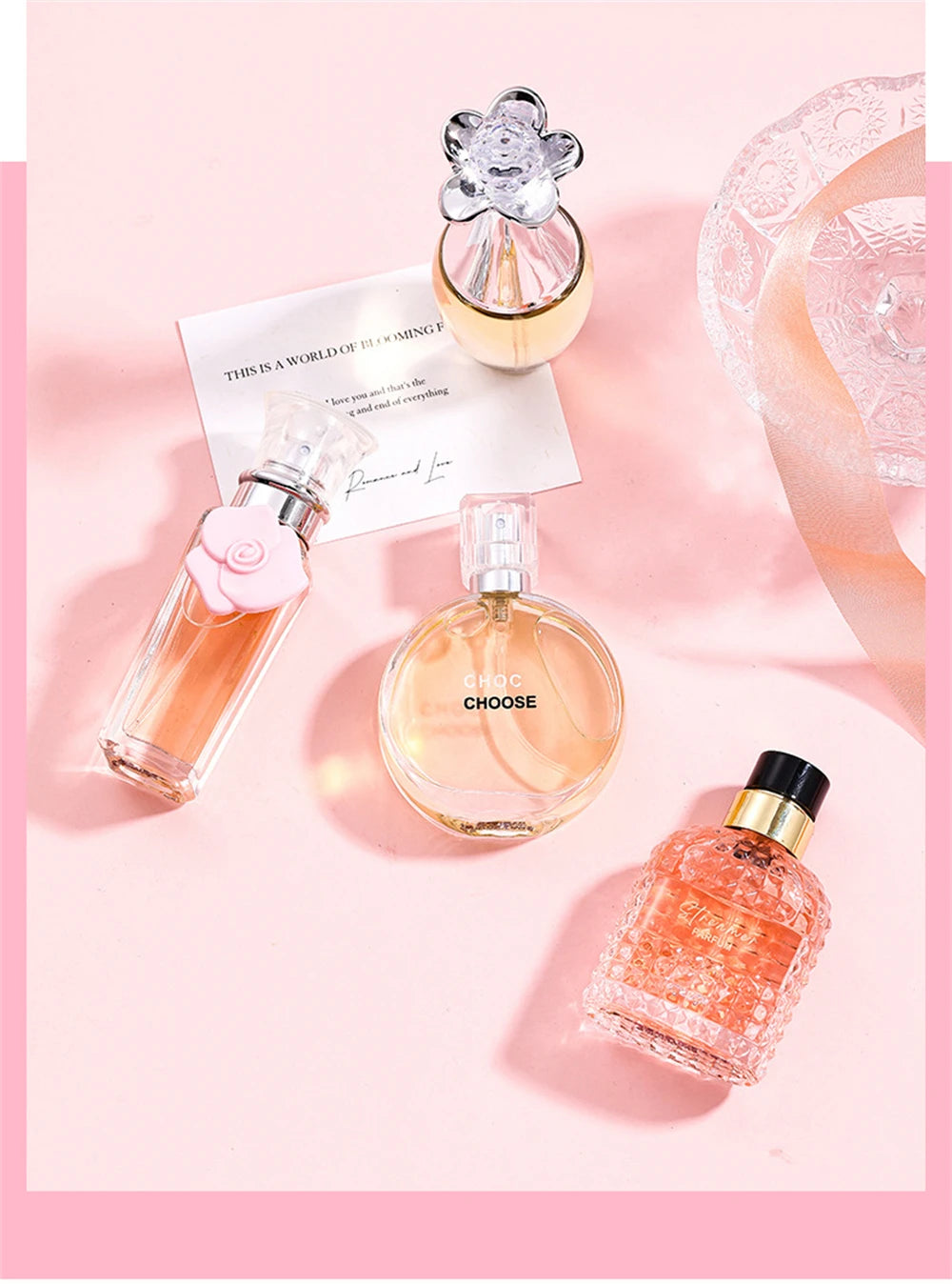 Marken-Geschenkbox 4-teiliges Set Parfüm Damen Parfum Femme 100ml Frischer natürlicher Blumenduft Spray Feminino Parfums De Mujer Originales
