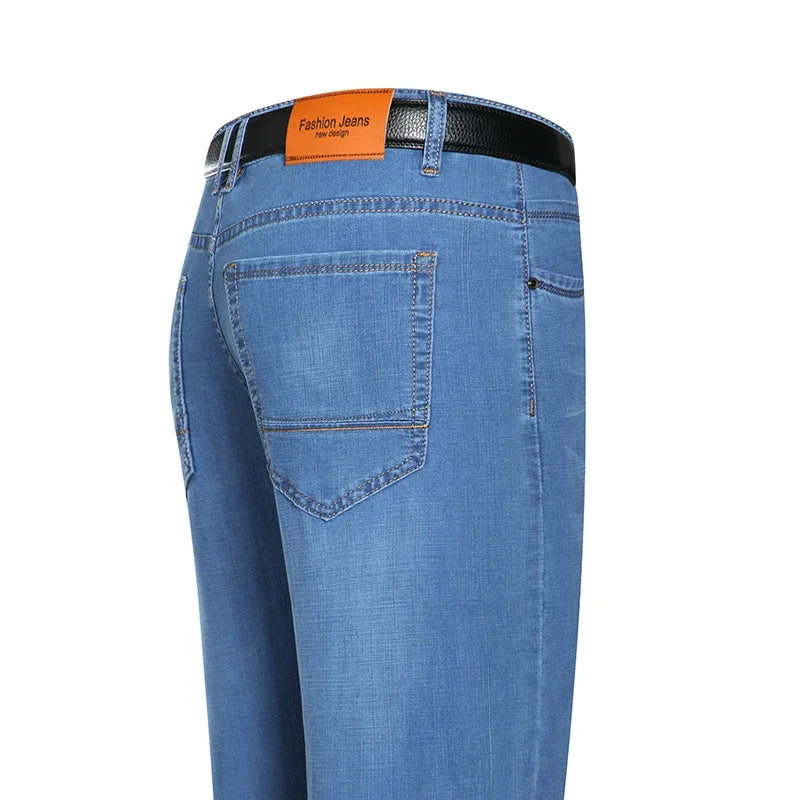 Herrenhose Büro Business Jeans Herren Klassische Blau Schwarz Baumwolle Stretch Straight Denim Hose Herren Marken Hosen