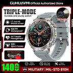 2026 Neue TANK Ultra 1400mAh Akku Militär Smartwatch 10ATM Wasserdicht Herzfrequenz Taktische LED Taschenlampe Herren Sportarmband