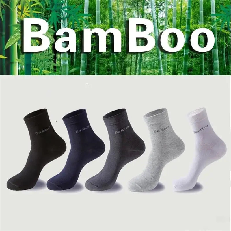 5 Paar/Herren Bambussocken Bequem Atmungsaktiv Freizeit Business Herren Crew Socken Hohe Qualität Antibakteriell Wadenhohe Socken EU39-45
