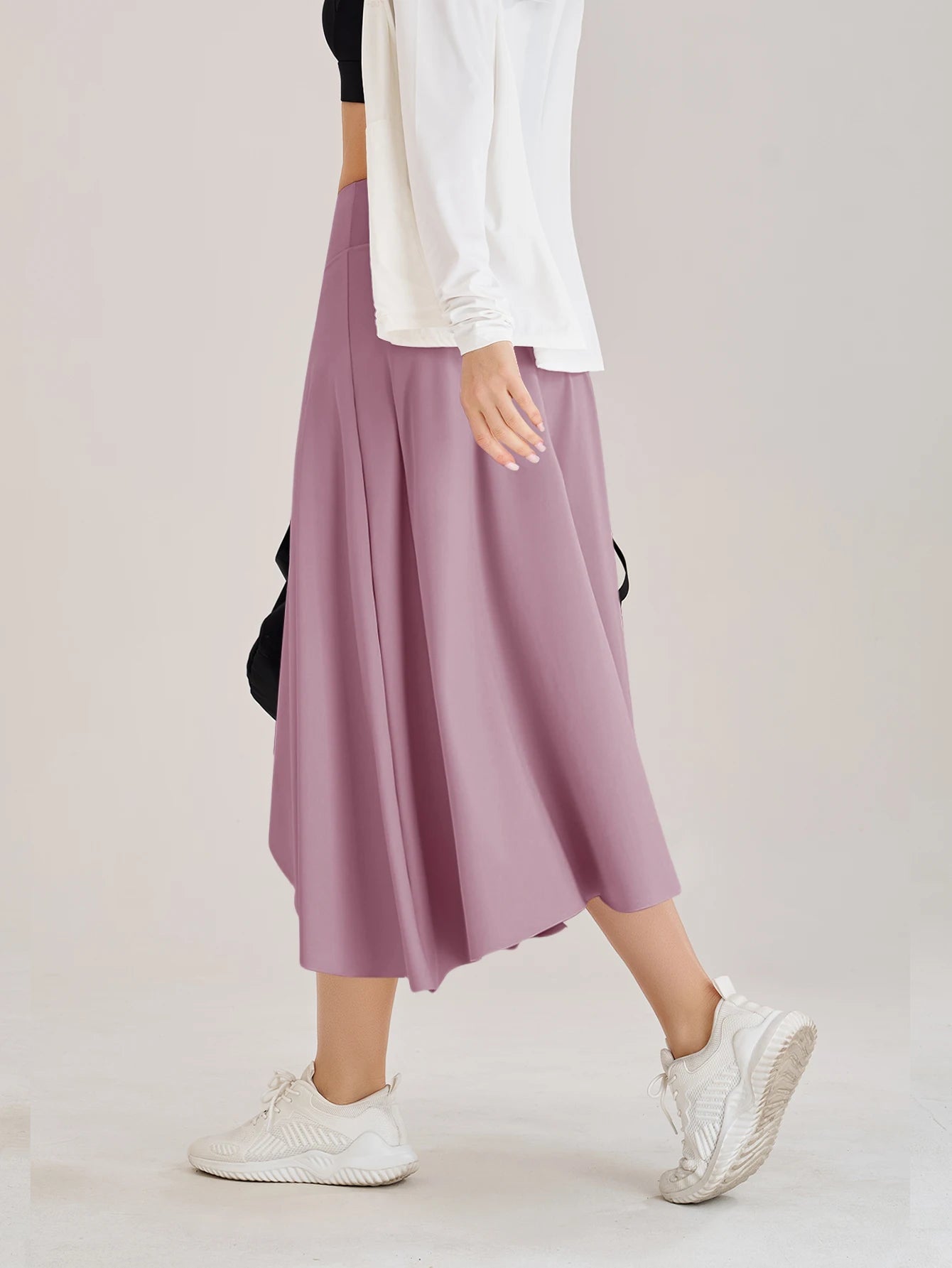 Sommer Damen Golf Tennis Tanz Fitness Lange Röcke Schnell Trocknend Einfarbige Damen Unterfütterung Hohe Taille Lange Röcke Shorts