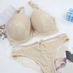 DaiNaFang Sexy BH-Set Grün Schwarz Beige Rot Weiß Lila Spitze Schleife Blumen Unterwäsche für Damen Übergröße Dessous