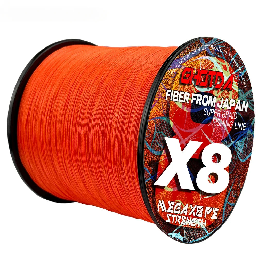 8 Strands Multifilament Angelschnüre Salzwasser Fliegen-Karpfen geflochtene Schnur X8 Spinnköder Angelschnur für Barsch 300m/500m 18lb-78lb