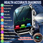 Neue Herren Smartwatch für präzise Gesundheitsdiagnose: EKG, Blutdruck, Blutsauerstoff, Blutfett, Harnsäure, Temperatur, Bluetooth-Anruf