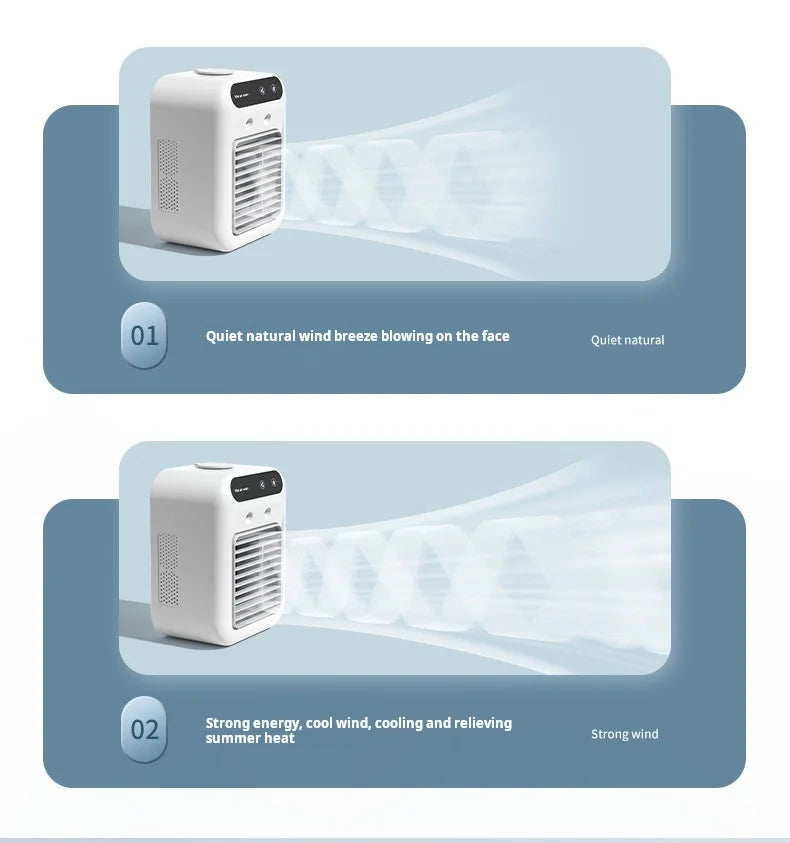 Mini USB Schreibtischventilator, tragbar, leise, kühler Klimaanlage für Schlafzimmer und Zuhause mit Befeuchtungs-Sprühfunktion, Tischventilator