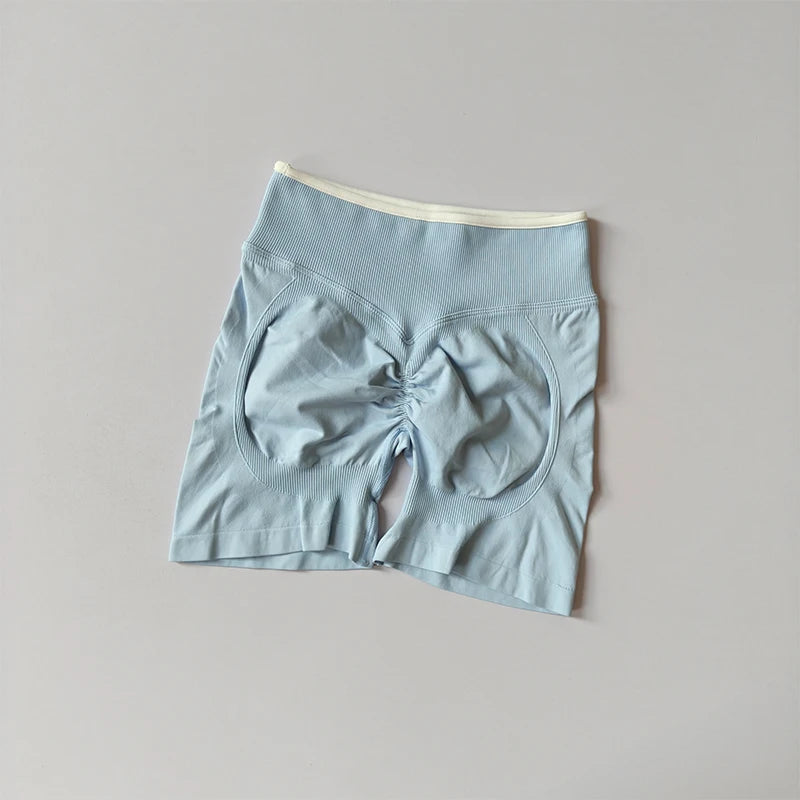2-TEILIGER Yoga-Anzug Nahtlos mit Brustpolster Enge Sport-BHs und High-Waist-Shorts zum Draußen Tragen, Laufen, Training, Fitness, Yoga-Set
