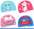 Kids Swim Cap Cartoon Pattern High Elastic Ear Protection Breathable for Pool Swimming Boys Girls Comfort Fit