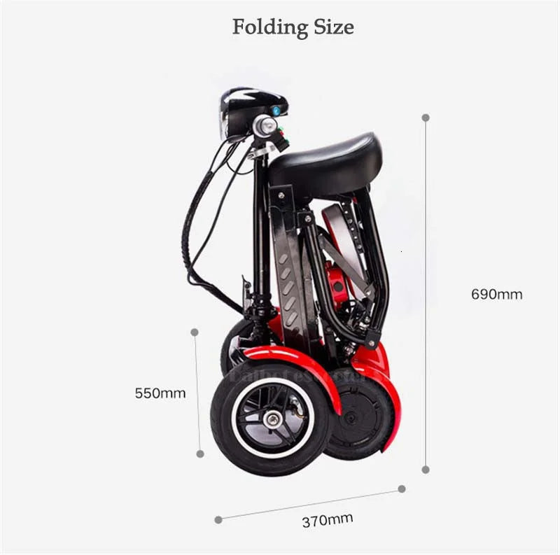 Elektrisches Vierrad-Skateboard Tragbare Elektroroller 10 Zoll 36V klappbarer Elektroroller für Behinderte und Senioren