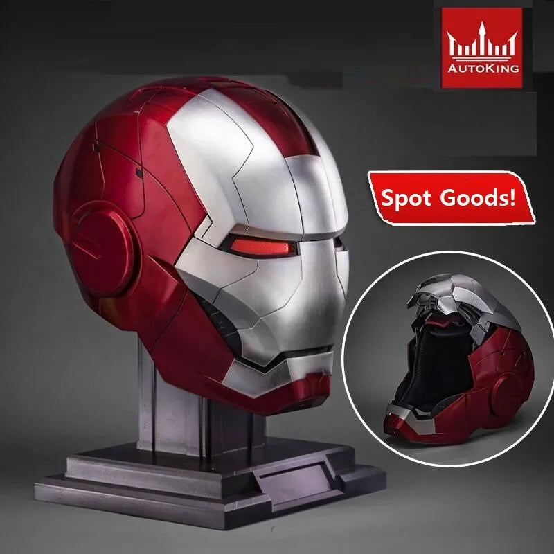 Neuer AutoKing 1:1 Mk5 Iron Man Helm Cosplay Sprachsteuerung Augen mit Licht Modell Spielzeug für Erwachsene Elektrisch tragbar Weihnachtsgeschenk
