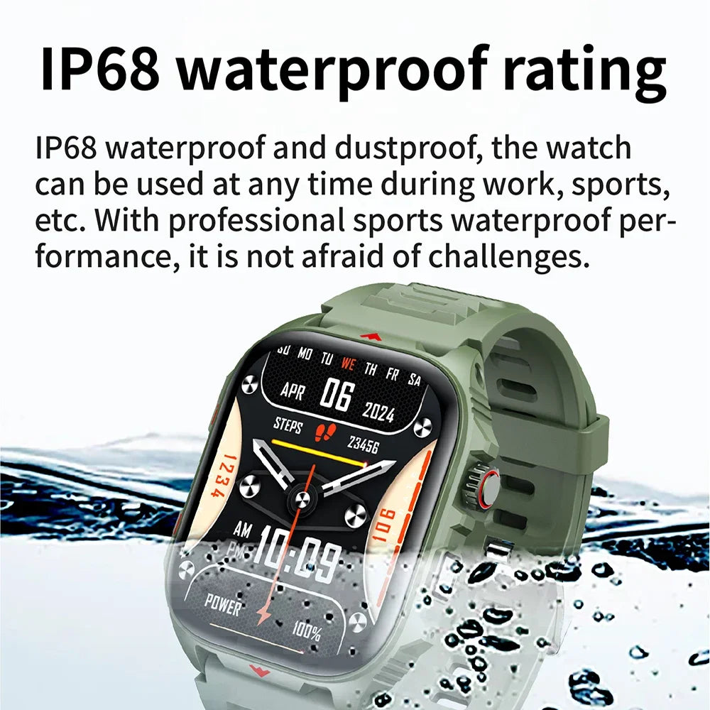 Elektronische Smartwatch BT-Anruf Herzfrequenzmesser Smartwatch Fitness Tracker Wasserdichte Sportuhren für Männer Frauen Android 2026