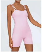 Greenora Damen Workout Strampler Sexy Rückenfrei Yoga Overall Eng Anliegend Body Fitness Activewear Ärmellose Sportbekleidung Einteiler