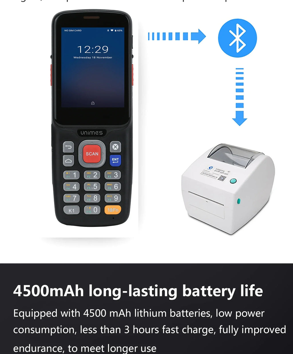 Unimes U52 Industrielle PDAs BT Barcode-Scanner WLAN Handheld-RFID-Terminal Mobiler Computer