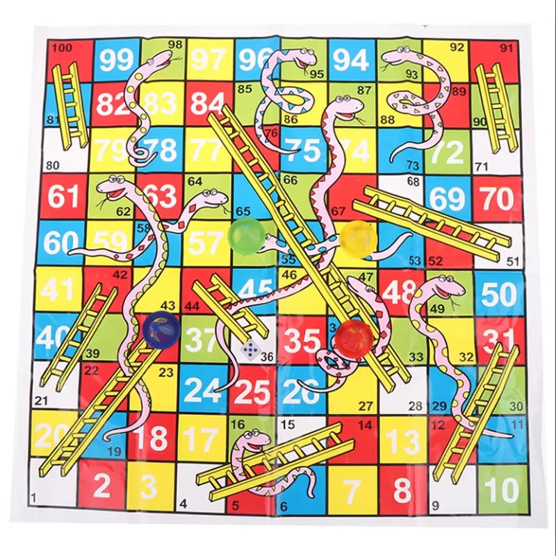 Schach Schlange Leiter Flug 38cm/14.96Zoll Pädagogisches Kinderspielzeug Interessantes Brettspiel Set Tragbares Flugschach Brettspiel