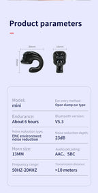 Kabellose Kopfhörer Bluetooth 5.3 Ohrhörer mit Mikrofon Einzelner In-Ear Sport Wasserdichte TWS Earbuds Bluetooth Freisprech-Headset