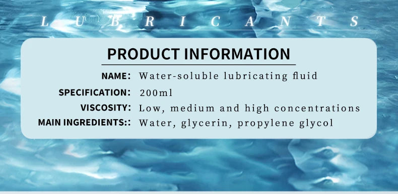 200ML Wasserlösliche Gleitmittel Leicht zu reinigende Gleitöle Anal Sex Gleitmittel Vagina Massageöl Erwachsenen Sexprodukt