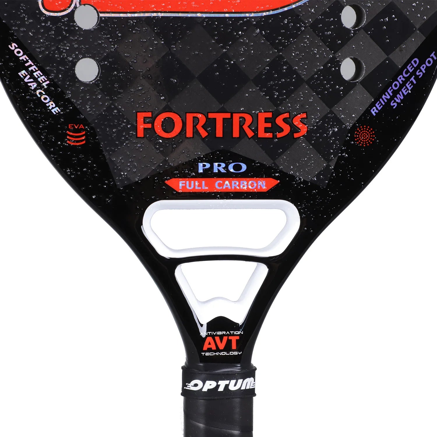 OPTUM FORTRESS 18K Carbon Fiber Rough Surface 14 Holes Beach Tennis Racket With Cover Bag