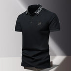 Sommer Herren-Poloshirt modisches Eisseide schnell trocknendes Kurzarm-T-Shirt einfarbig locker sitzendes Businesskragen-Oberteil