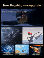 Lenovo S106 True Bone Conduction Headset Bluetooth 6.0 IPX8 Wasserdichte Kopfhörer 32GB MP3 HIFI-Ohrhörer mit Mikrofon zum Schwimmen