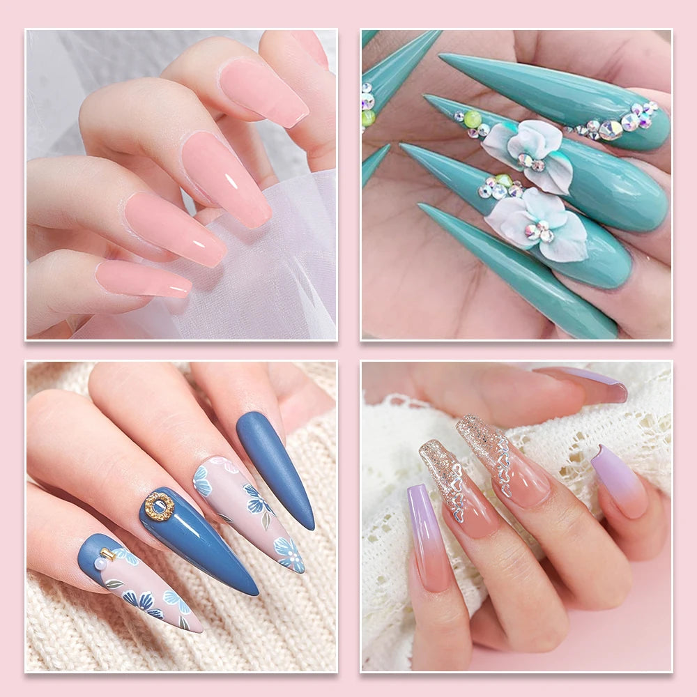 Nagelacrylpulver und Flüssigmonomer Nagelkunstdekoration für Maniküre-Set-Kit Kristall Nagelflitter 3D Nagelspitzen Schnitzwerkzeuge