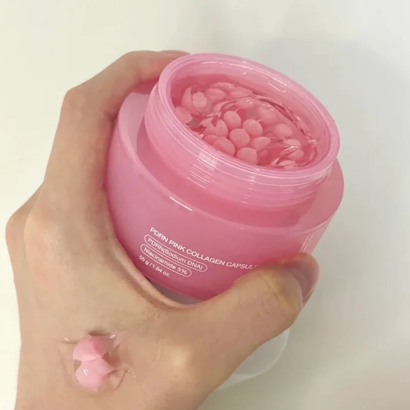 Koreanische rosa Kollagen PDRN Kapselcreme mit Niacinamid Creme für ungleichmäßigen Hautton Leichte Gesichtsfeuchtigkeitspflege Nicht fettende Pflege