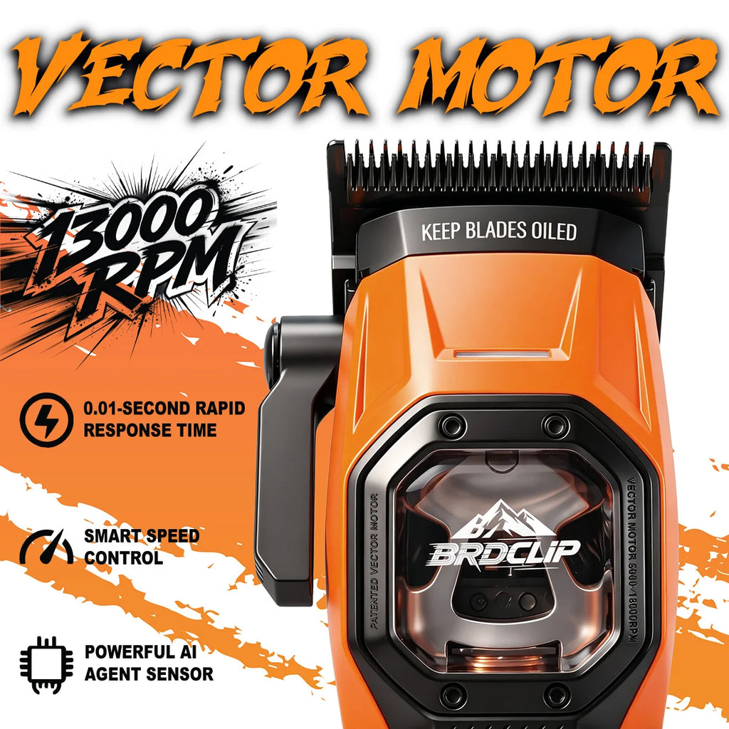 Neuer professioneller BRDCLIP Salon Friseur-Set Vektormotor Haarschneidemaschine 7800-13000 U/min Trimmer 8000-13000 U/min Metallgehäuse 2603 Rasierer