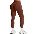 Nahtlose Damen-Yogahose mit festem Bund, dreifachem Bund, sexy, hüfthebend, enge Sporthose, Fitness-Trainings-Yogahose