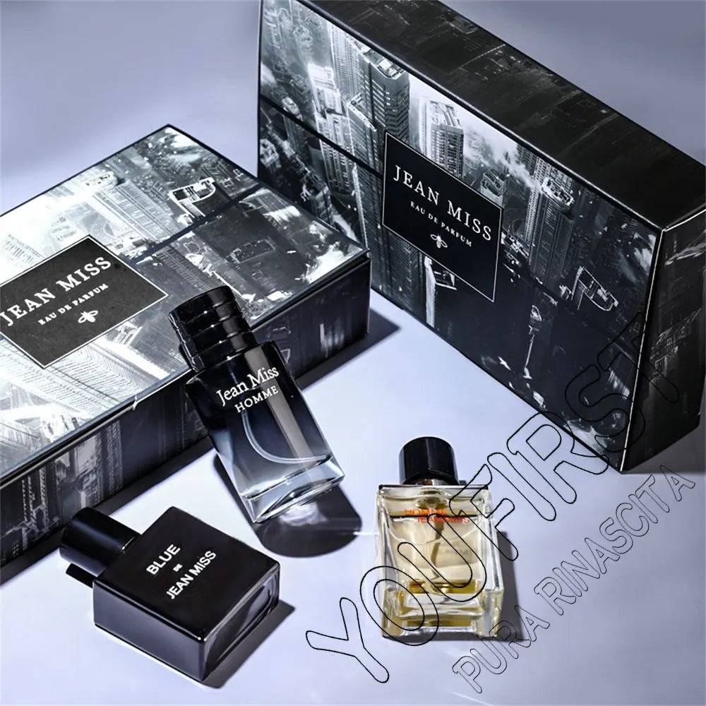 Hochwertiges Herrenparfum Hombre 90ml Geschenkbox 3er Set Colognes Duft Faszination Man Herrendüfte Maskulin Langanhaltend Parfum Herren