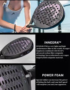 HEAD 2025 NEU Tennis-Padel-Schläger VIBE Serie Carbonfaser Eva Memory Flex Schaumstoffkern Padel-Tennisschläger Leichtgewicht