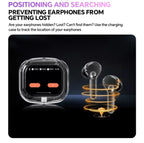 Übersetzung Kopfhörer mit Touchscreen Kabellos Bluetooth 5.4 Smart Earphone HiFi Audio Hohe Qualität Transparente Hülle Headset