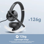 EMEET Kabelgebundenes Headset mit Mikrofon, Callcenter USB-Kopfhörer, ENC-Geräuschunterdrückung, Office-Kabel-Kopfhörer für Telefon/PC-Computer