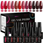 MEET ACROSS 12tlg/Set 7ml Macaron Gel Nagellack mit Box Semi-permanenter UV-Gel Soak Off Nail Art Kit Nagellack für Maniküre